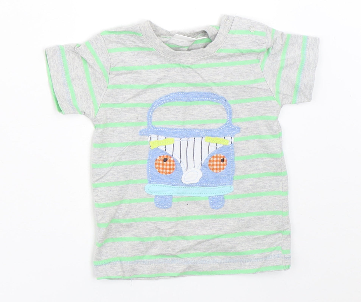 NEXT Boys Grey Striped  Basic T-Shirt Size 3-6 Months