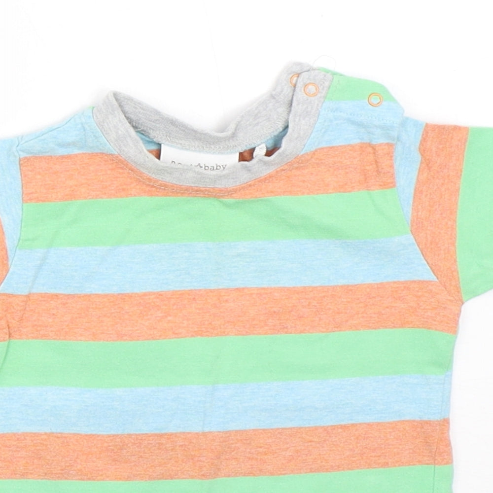 NEXT Boys Green Striped  Basic T-Shirt Size 3-6 Months
