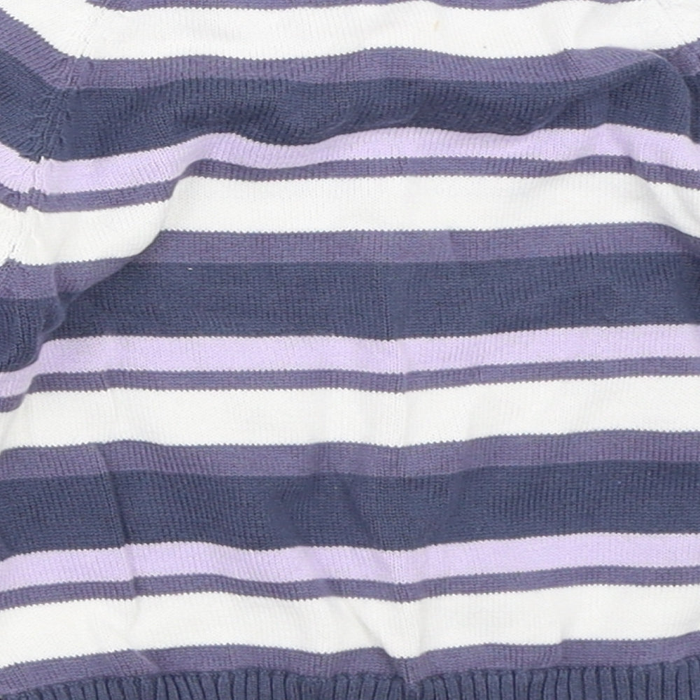 Matalan Girls Purple Striped  Pullover Jumper Size 12-18 Months