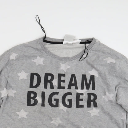 H&M Womens Grey Geometric  Pullover Sweatshirt Size M