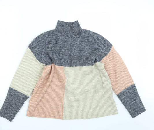 Red Herring Womens Multicoloured Geometric Knit Pullover Jumper Size 10