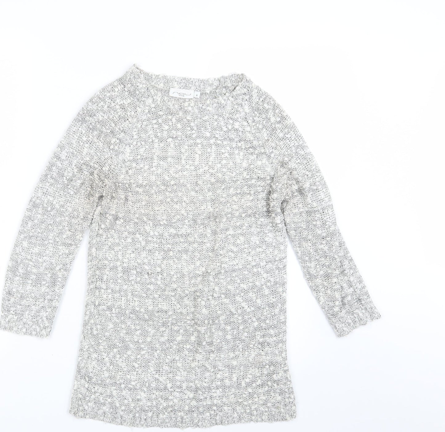 New Look Womens Grey  Knit Pullover Jumper Size 8