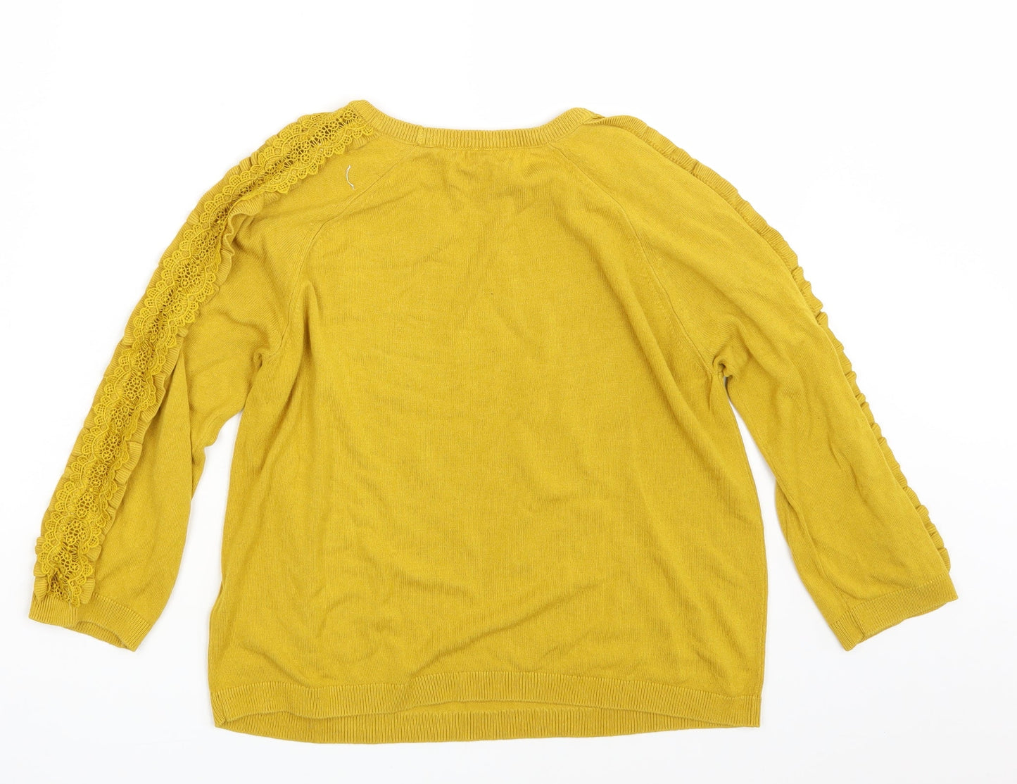 Per Una Womens Yellow Floral  Pullover Jumper Size 10