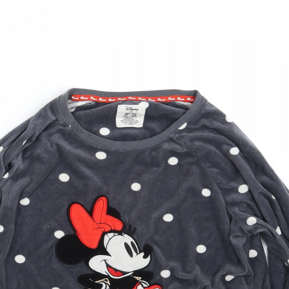 Primark Womens Grey Polka Dot  Pullover Sweatshirt Size 10  - Minnie Mouse