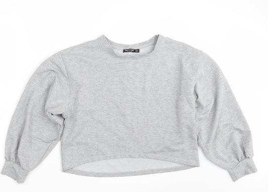 Nasty Gal Womens Grey   Pullover Sweatshirt Size 14  - Cropped