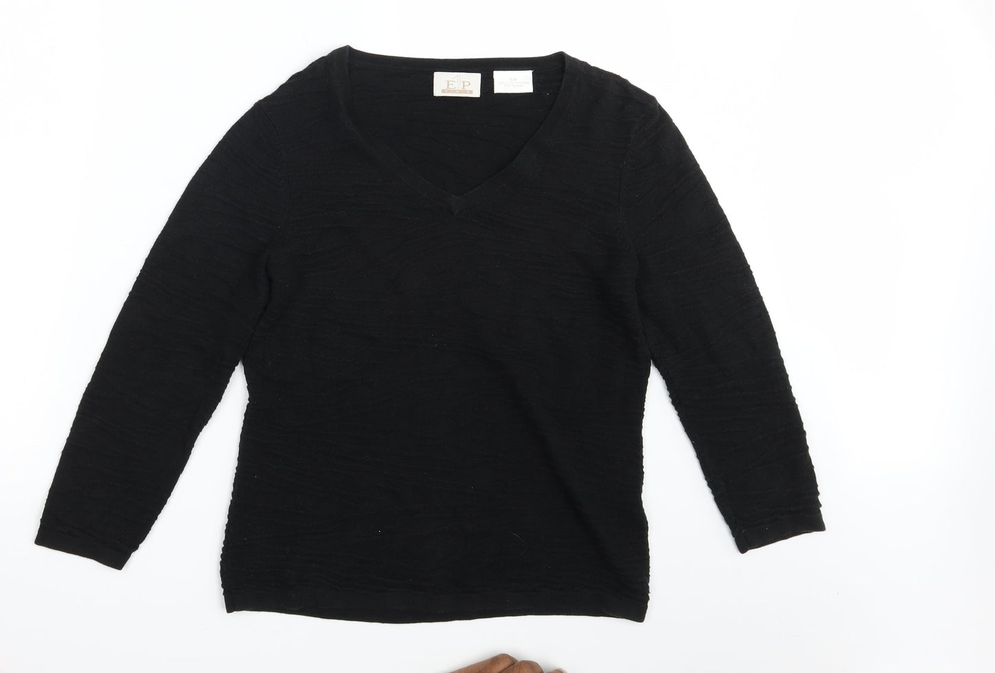 E P Pro Womens Black  Rayon Pullover Jumper Size S