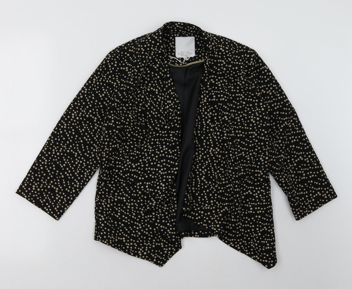 Debenhams Womens Black Polka Dot  Jacket Blazer Size 10