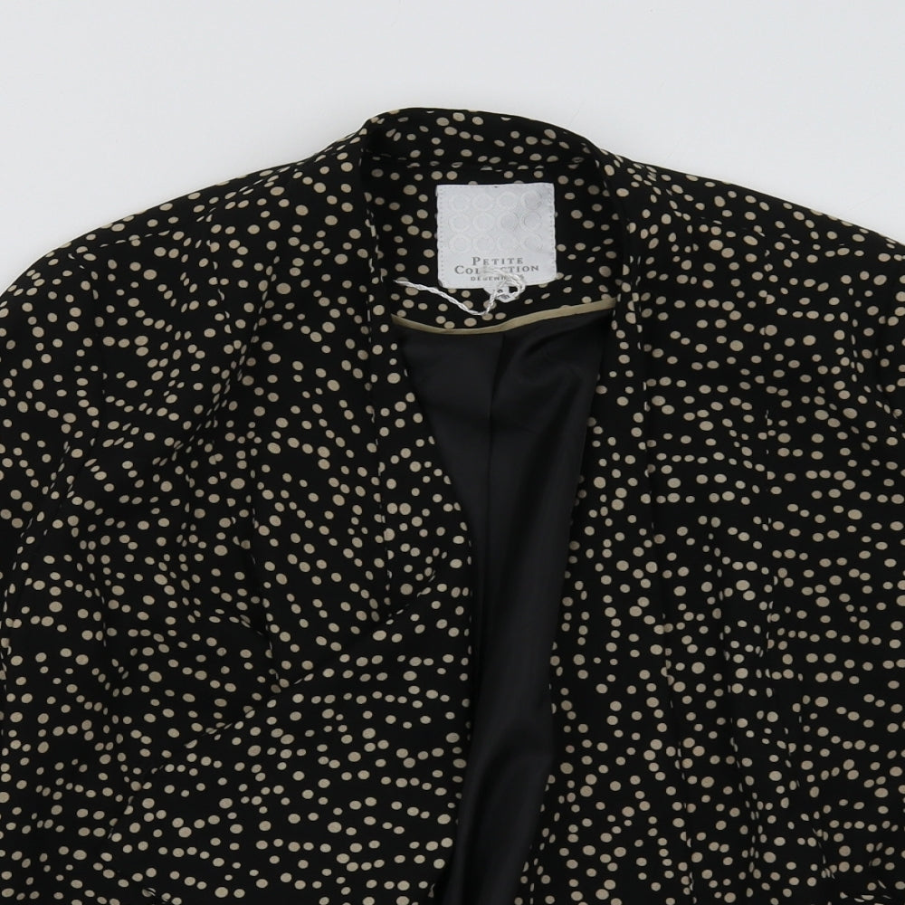 Debenhams Womens Black Polka Dot  Jacket Blazer Size 10