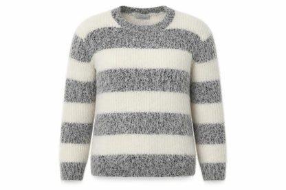 good luck Womens Grey Striped  Pullover Sweatshirt Size XL