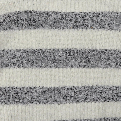good luck Womens Grey Striped  Pullover Sweatshirt Size XL