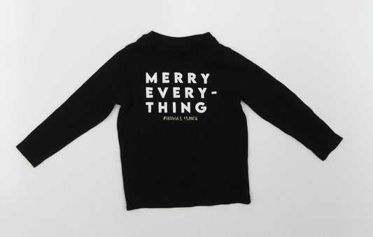 George Girls Black   Pullover Sweatshirt Size 4-5 Years  - christmas