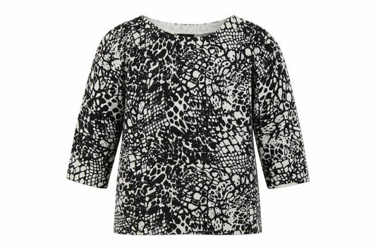 Matalan Womens White Geometric  Pullover Sweatshirt Size 14