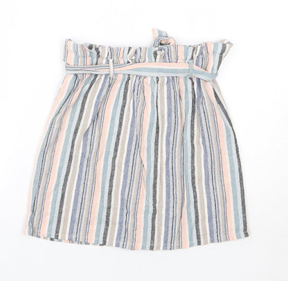 New Look Womens White Striped  A-Line Skirt Size 10