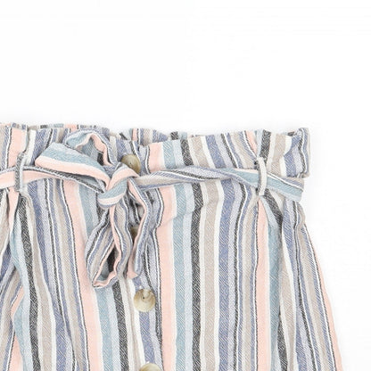 New Look Womens White Striped  A-Line Skirt Size 10