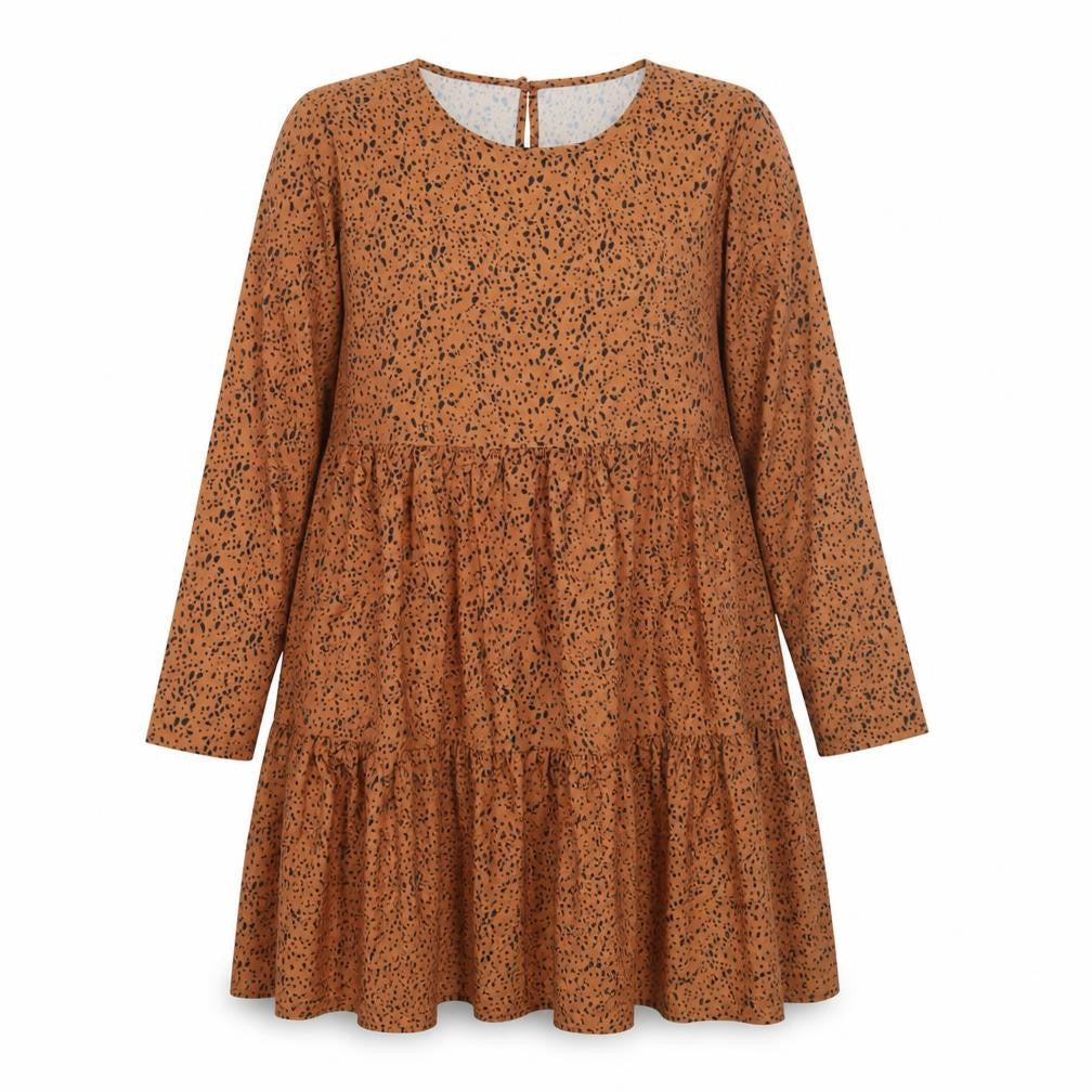 SheIn Womens Brown Animal Print  A-Line  Size M