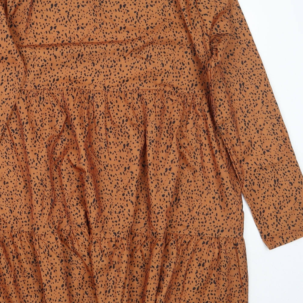 SheIn Womens Brown Animal Print  A-Line  Size M