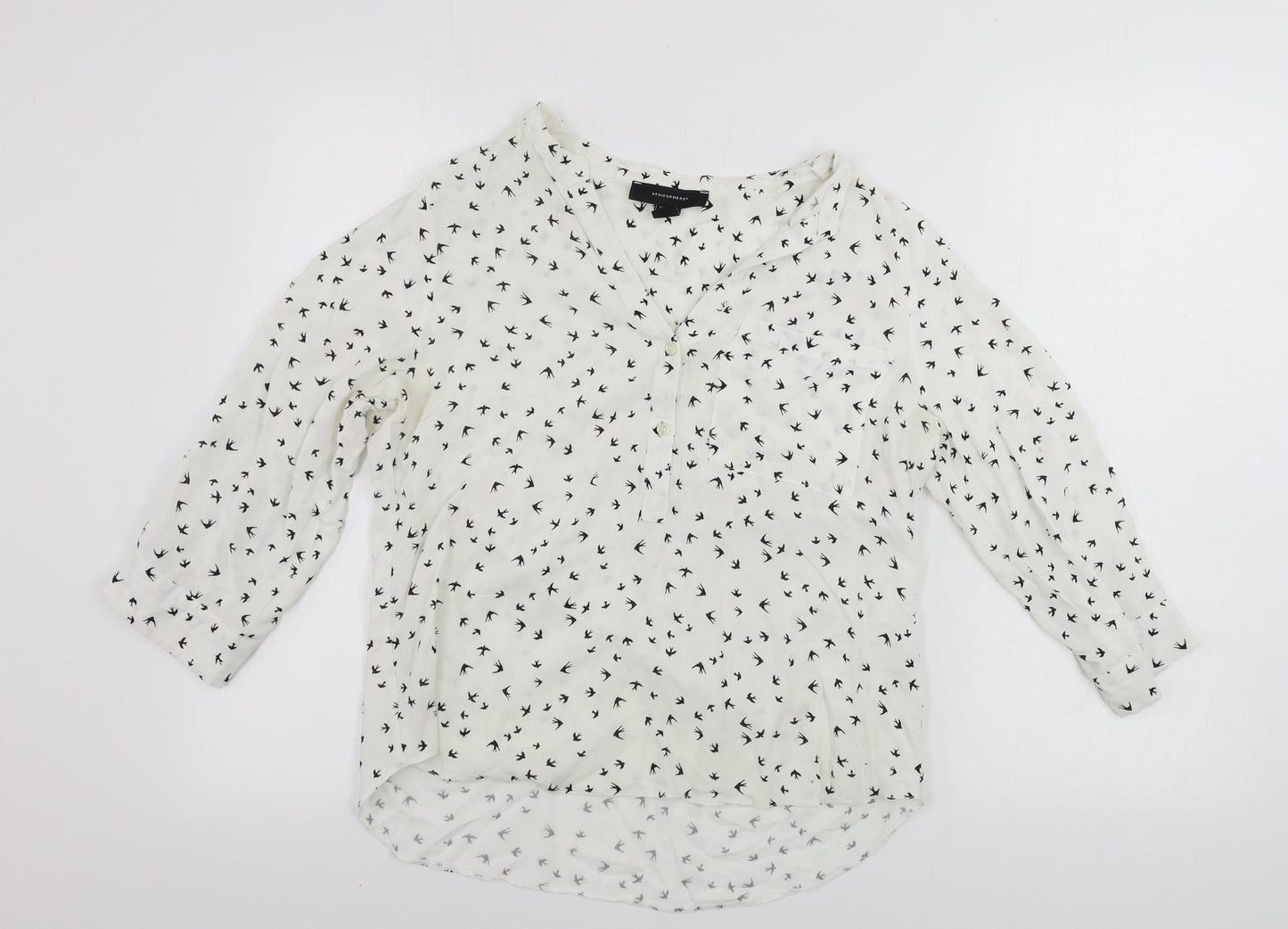 Atmosphere  Womens White Animal Print  Basic Blouse Size 10