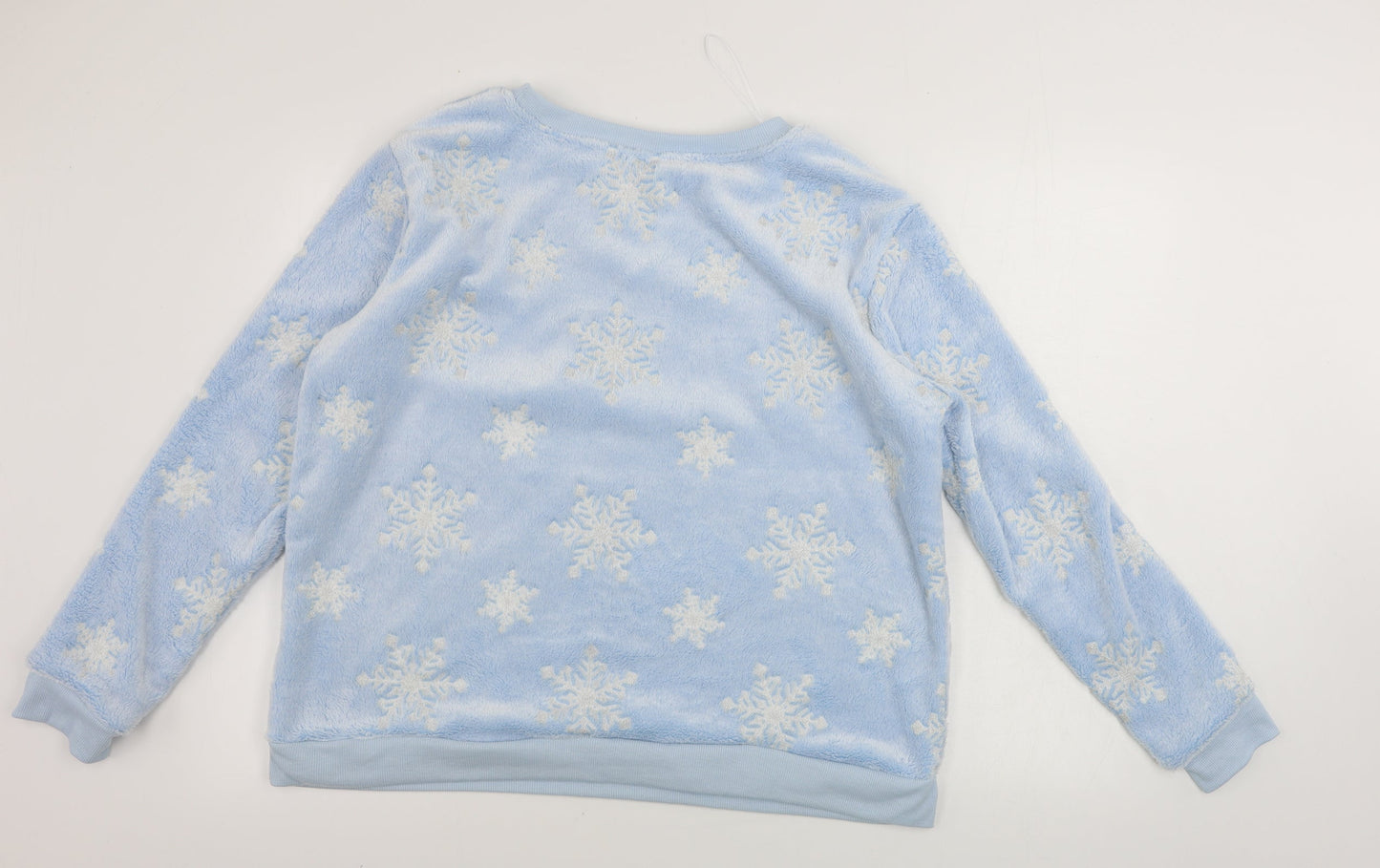 love to lounge    Womens Blue   Pullover Jumper Size L  - Snow Flakes
