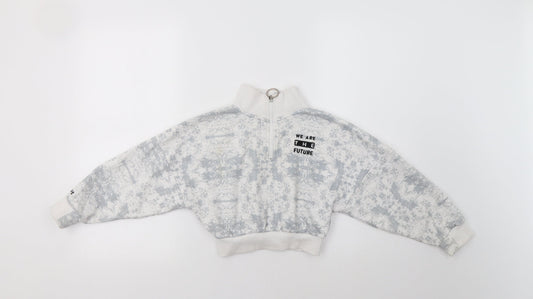 Primark Girls Grey Batik  Henley Sweatshirt Size 7-8 Years