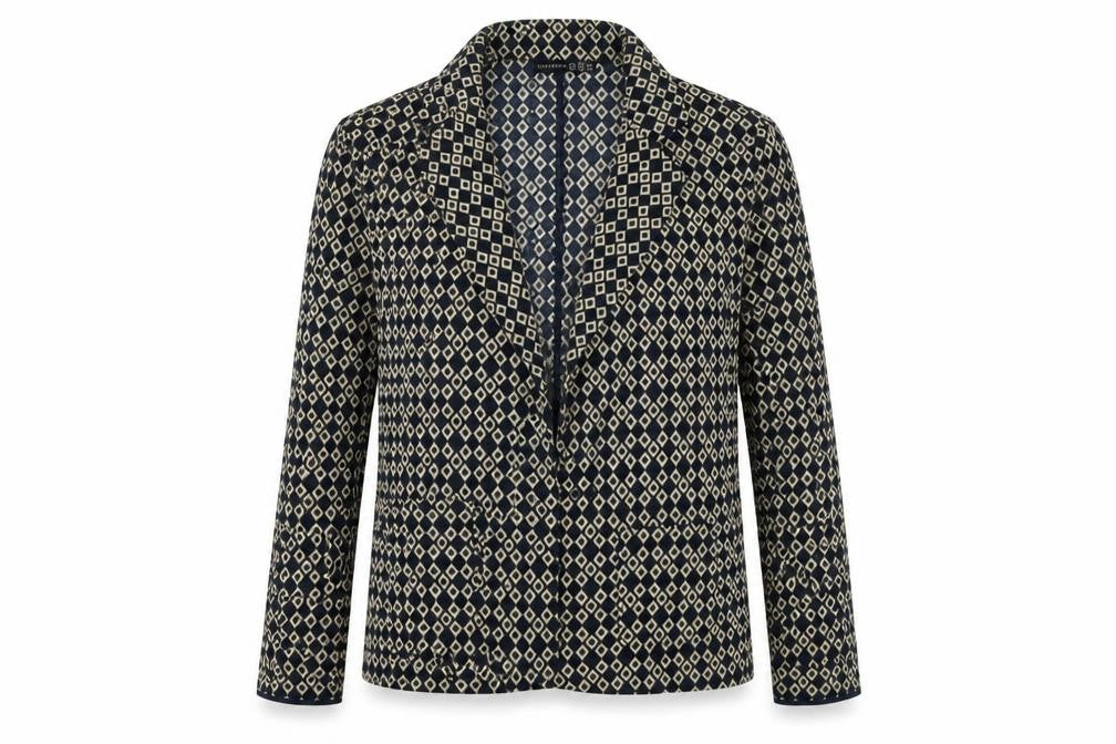 Primark Womens Blue Geometric  Jacket Blazer Size 10