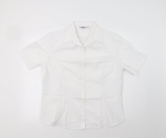 Disley Womens White   Basic Button-Up Size 18