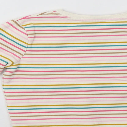 Preloved George Girls Multicoloured Striped  Pullover Sweatshirt Size 5-6 Years  - Happy - Label