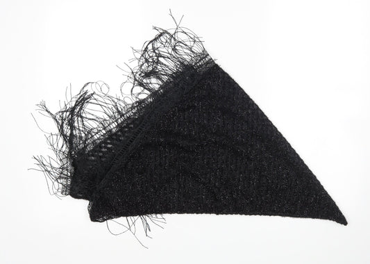 Preworn Womens Black Striped   Shawl/Wrap