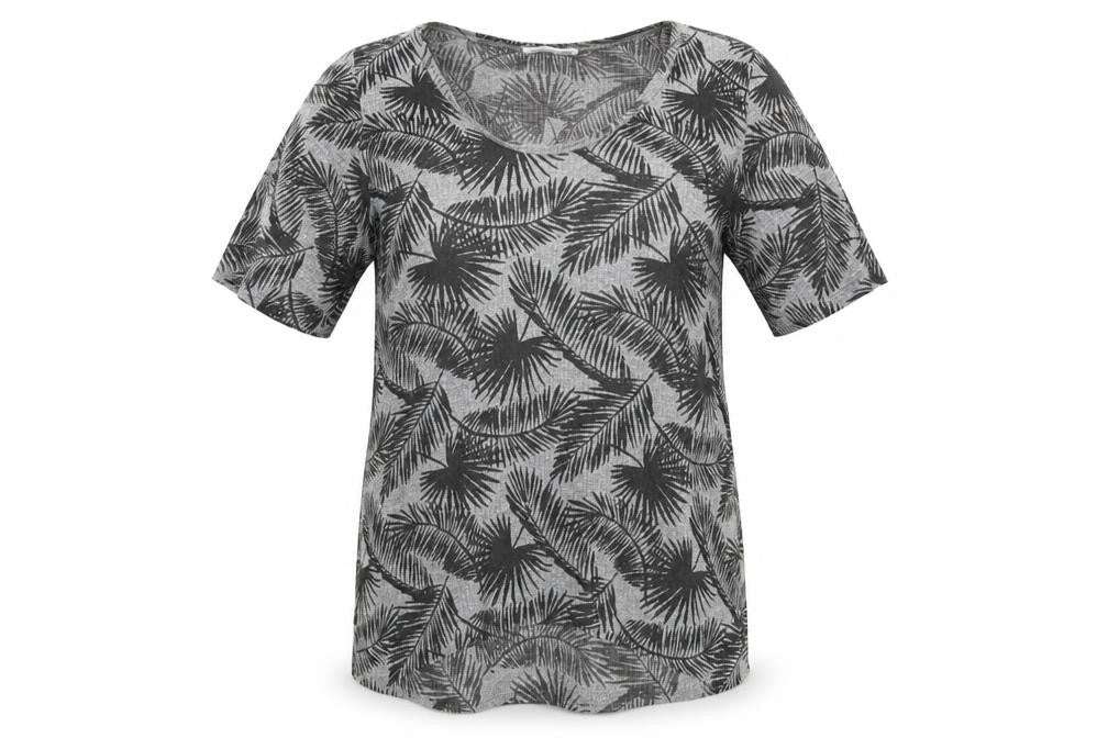 Zara Womens Grey Floral  Basic T-Shirt Size S