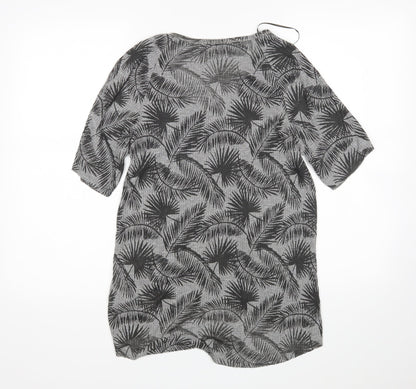 Zara Womens Grey Floral  Basic T-Shirt Size S
