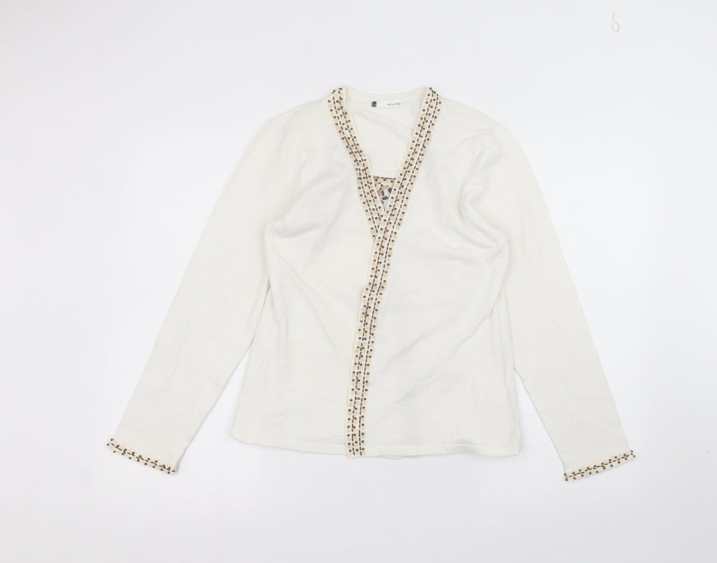 Viz-A-Viz Womens White   Cardigan Jumper Size 12