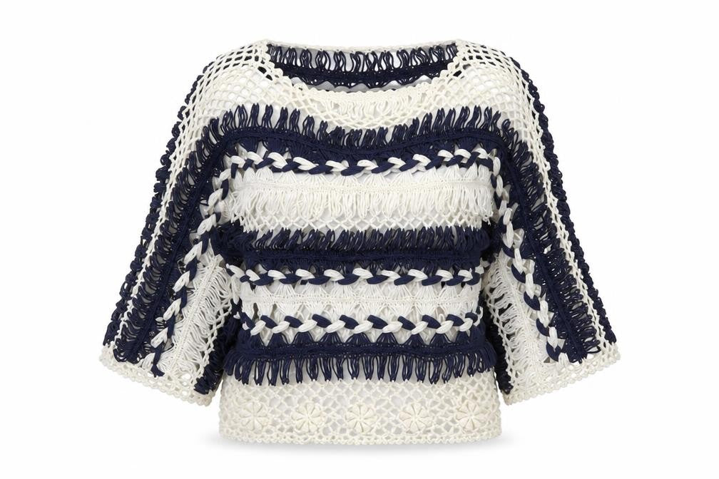 Joanna Hope Womens White Striped  Pullover Jumper Size 16