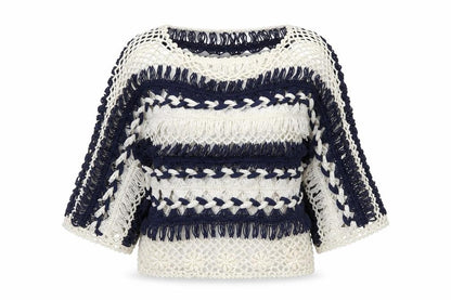 Joanna Hope Womens White Striped  Pullover Jumper Size 16