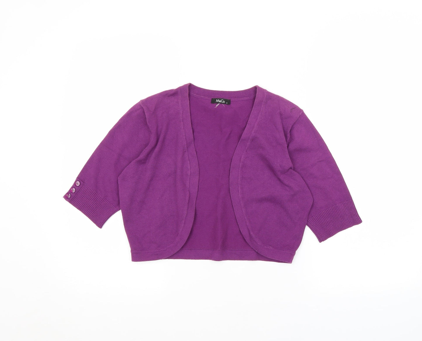 M&Co Womens Purple   Cardigan Jumper Size S