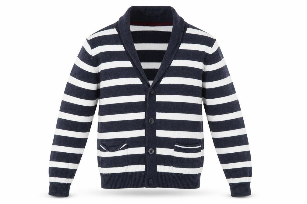 Rebel Girls White Striped  Cardigan Jumper Size 8-9 Years