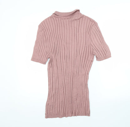 Preloved River Island Womens Pink   Basic Polo Size L - Back