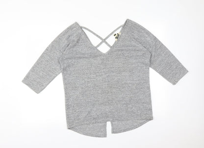 Preloved Miss Selfridge Womens Grey   Basic T-Shirt Size 10 - Front