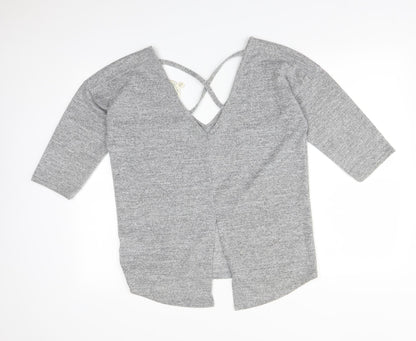 Preloved Miss Selfridge Womens Grey   Basic T-Shirt Size 10 - Back
