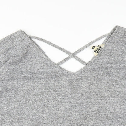 Preloved Miss Selfridge Womens Grey   Basic T-Shirt Size 10 - Detail
