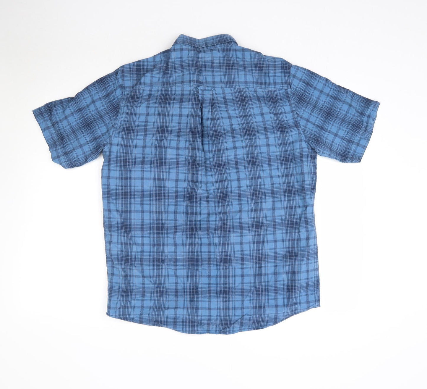 P.G. Field Mens Blue Plaid   Button-Up Size M