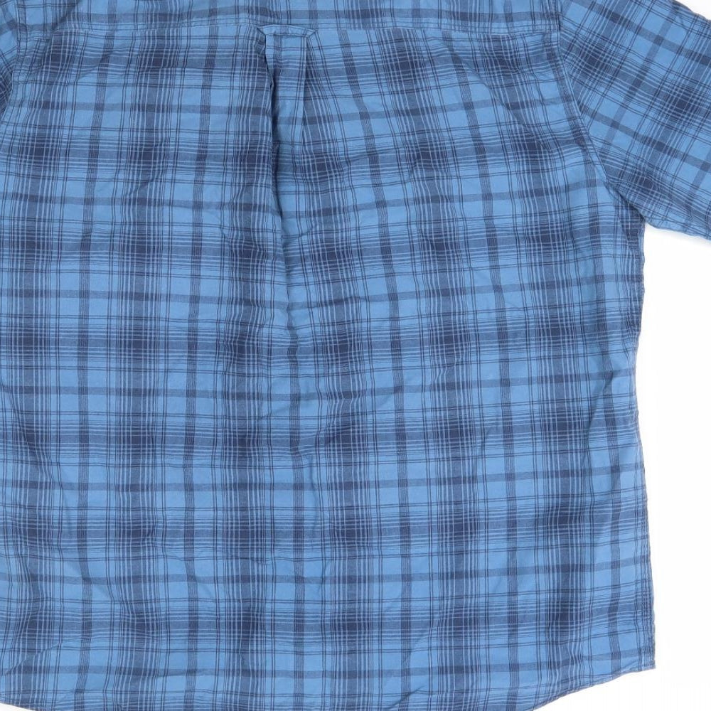 P.G. Field Mens Blue Plaid   Button-Up Size M