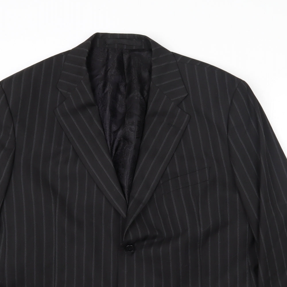 Marks and Spencer Mens Black Striped  Jacket Suit Jacket Size M