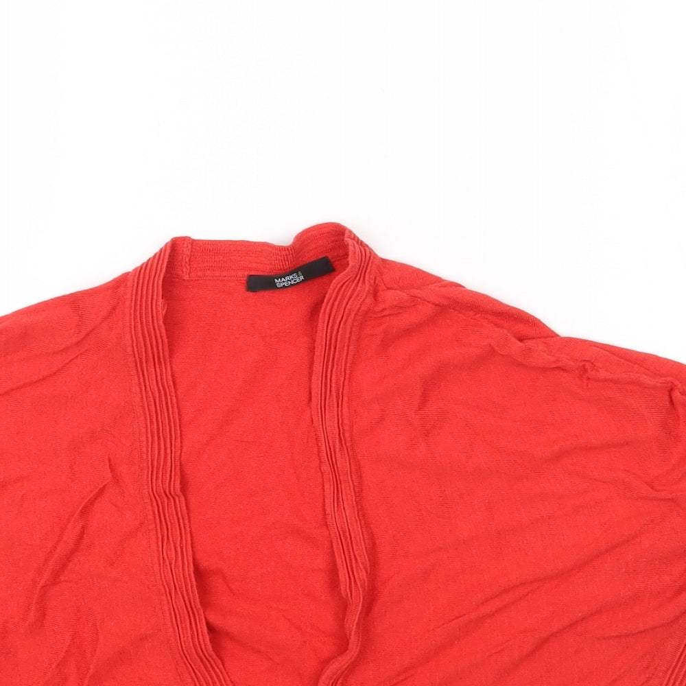 Marks and Spencer Womens Red  Knit Cardigan Jumper Size 14