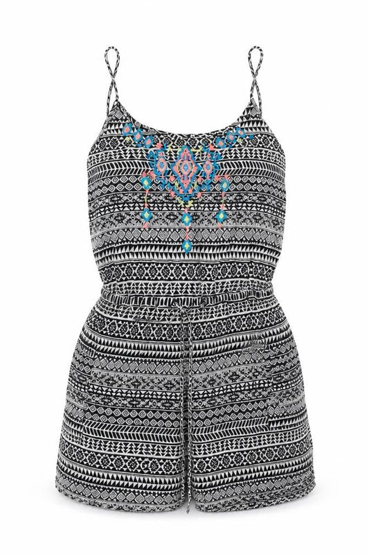 Atmosphere Womens Black Geometric  Playsuit One-Piece Size 8
