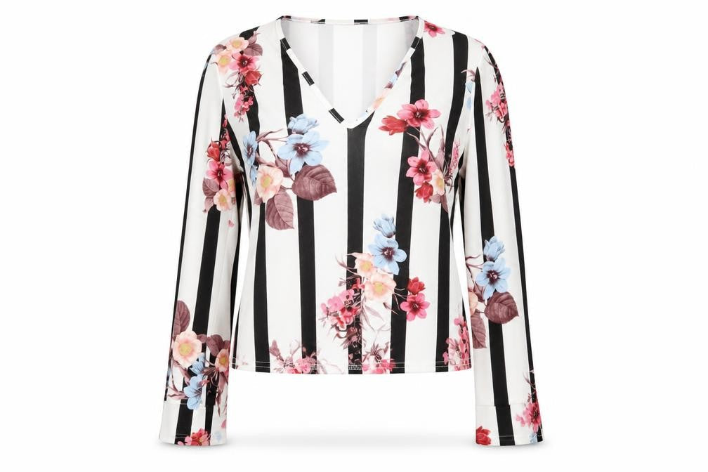Boohoo Womens Black Geometric  Basic Blouse Size 10
