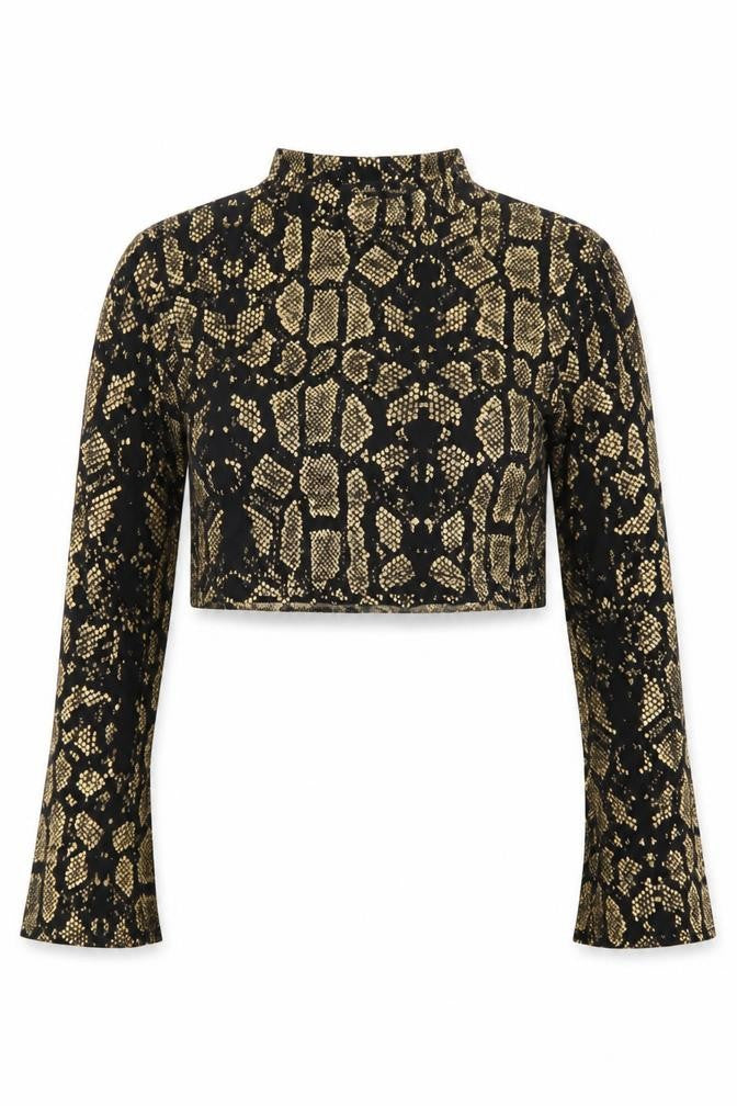 Bella Moda Womens Black   Cropped T-Shirt Size 10
