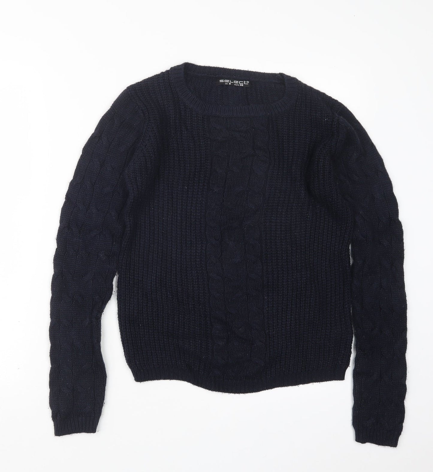 Select Womens Blue  Knit Pullover Jumper Size 8