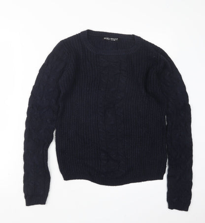 Select Womens Blue  Knit Pullover Jumper Size 8