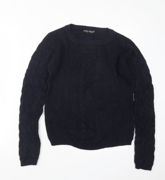 Select Womens Blue  Knit Pullover Jumper Size 8