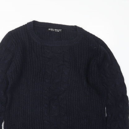 Select Womens Blue  Knit Pullover Jumper Size 8