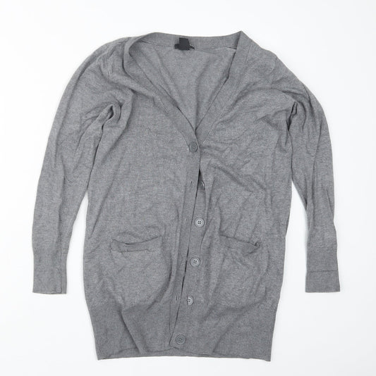 H&M Womens Grey   Cardigan Jumper Size S